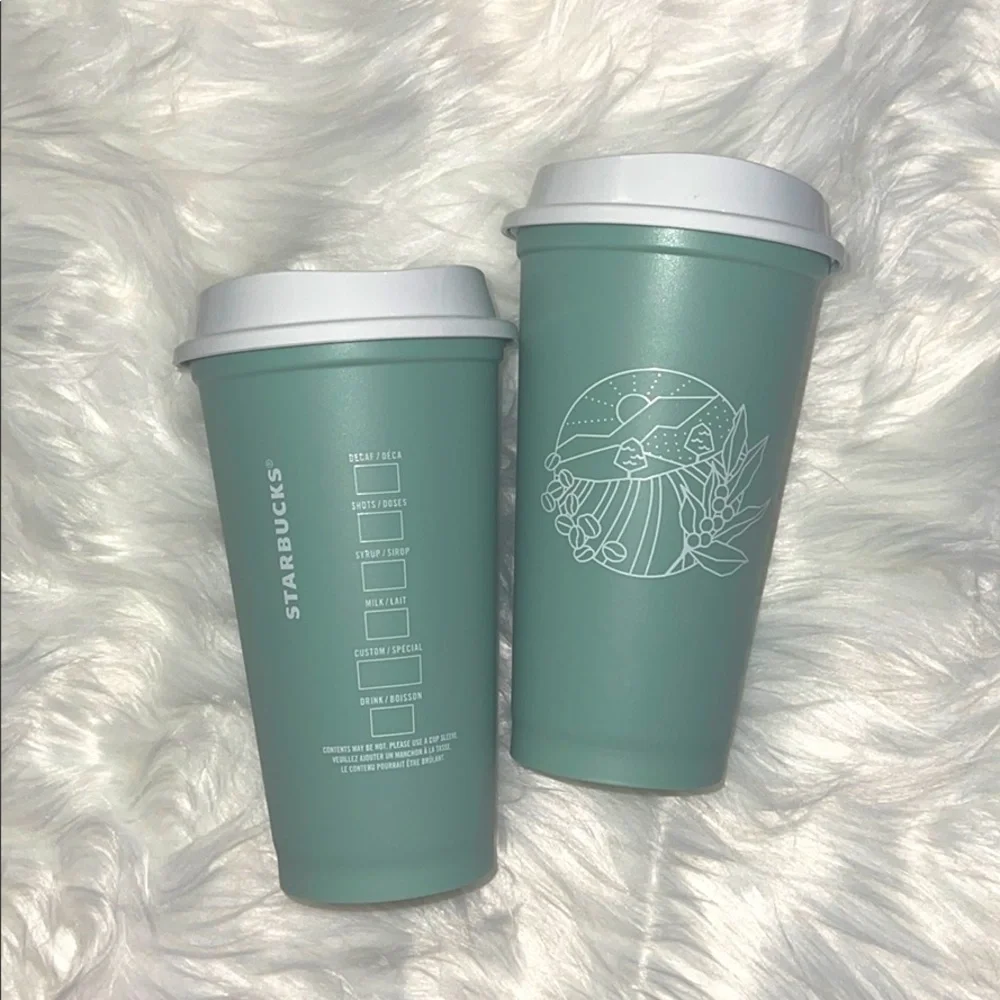 NEW 2 Starbucks reusable cup set‎